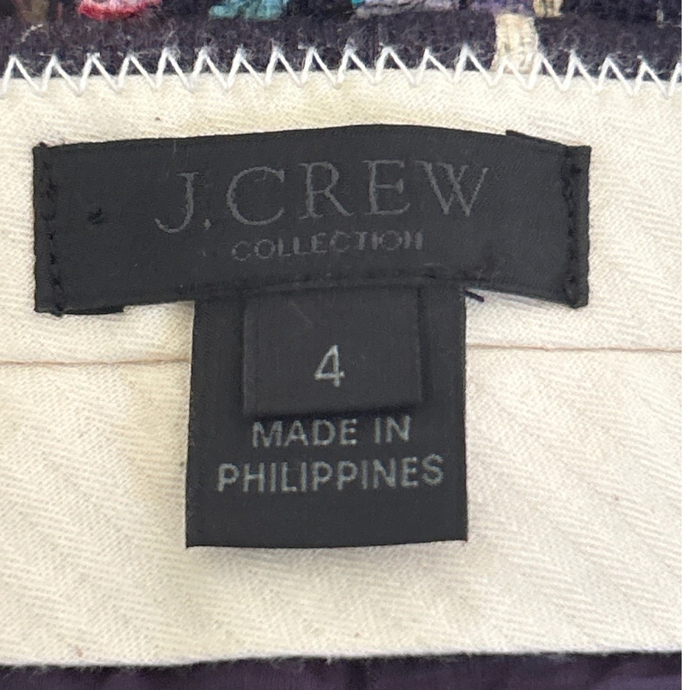 J.Crew Collection Womens Navy Under the Sea Life Print Cropped Pants Size 4 - Picture 6 of 8